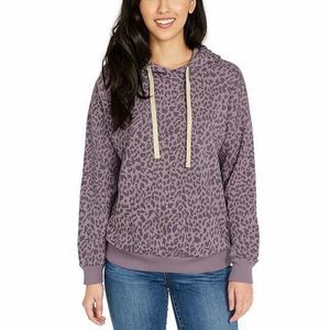 Buffalo David Bitton Purple Leopard Hoodie / sweatshirt size small
